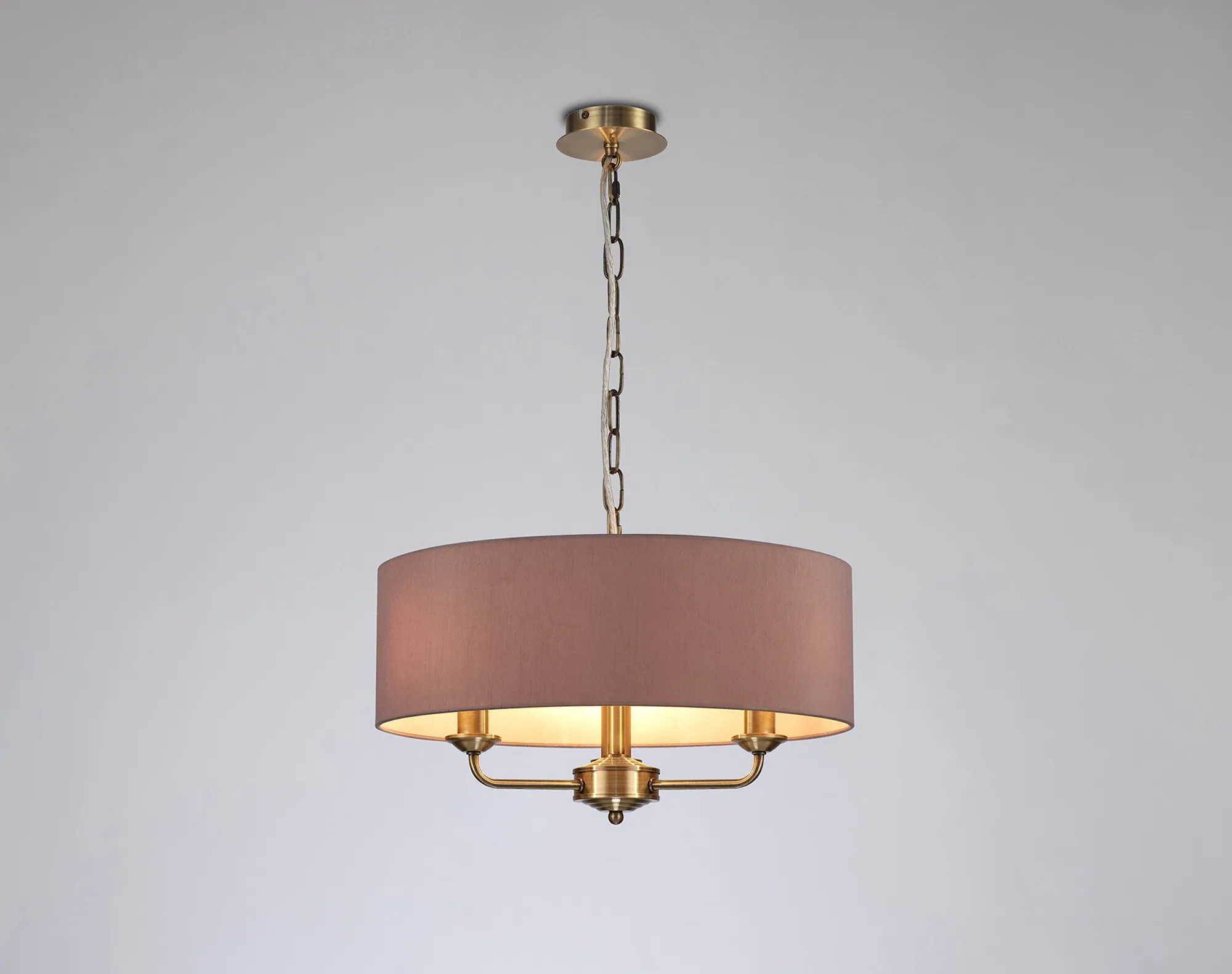 Banyan 45cm 3 Light Pendant Antique Brass; Taupe/Halo Gold DK0042  Deco Banyan AB TA